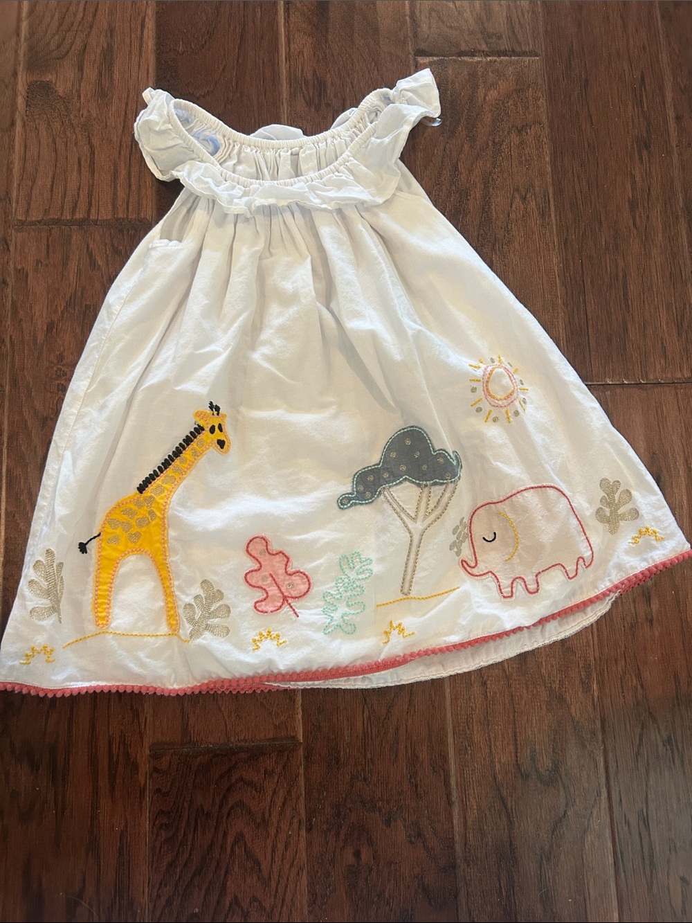 Mark & Spencer White Embroidered Safari Animal Girls' Dress